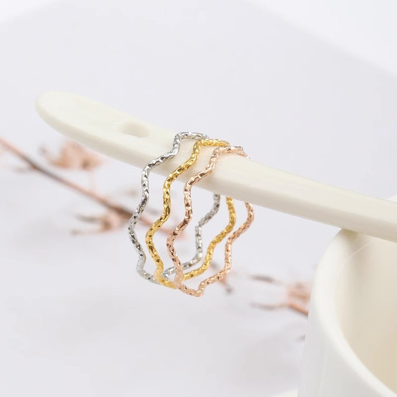 Titanium steel niche ultra-thin wave ring