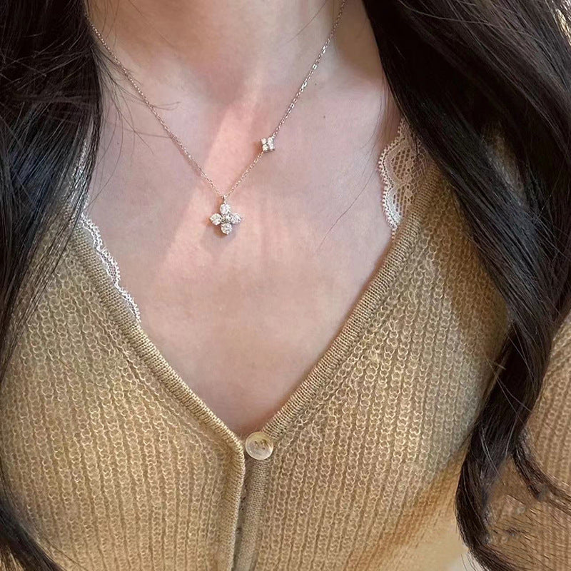 Double Clover Diamond Necklace