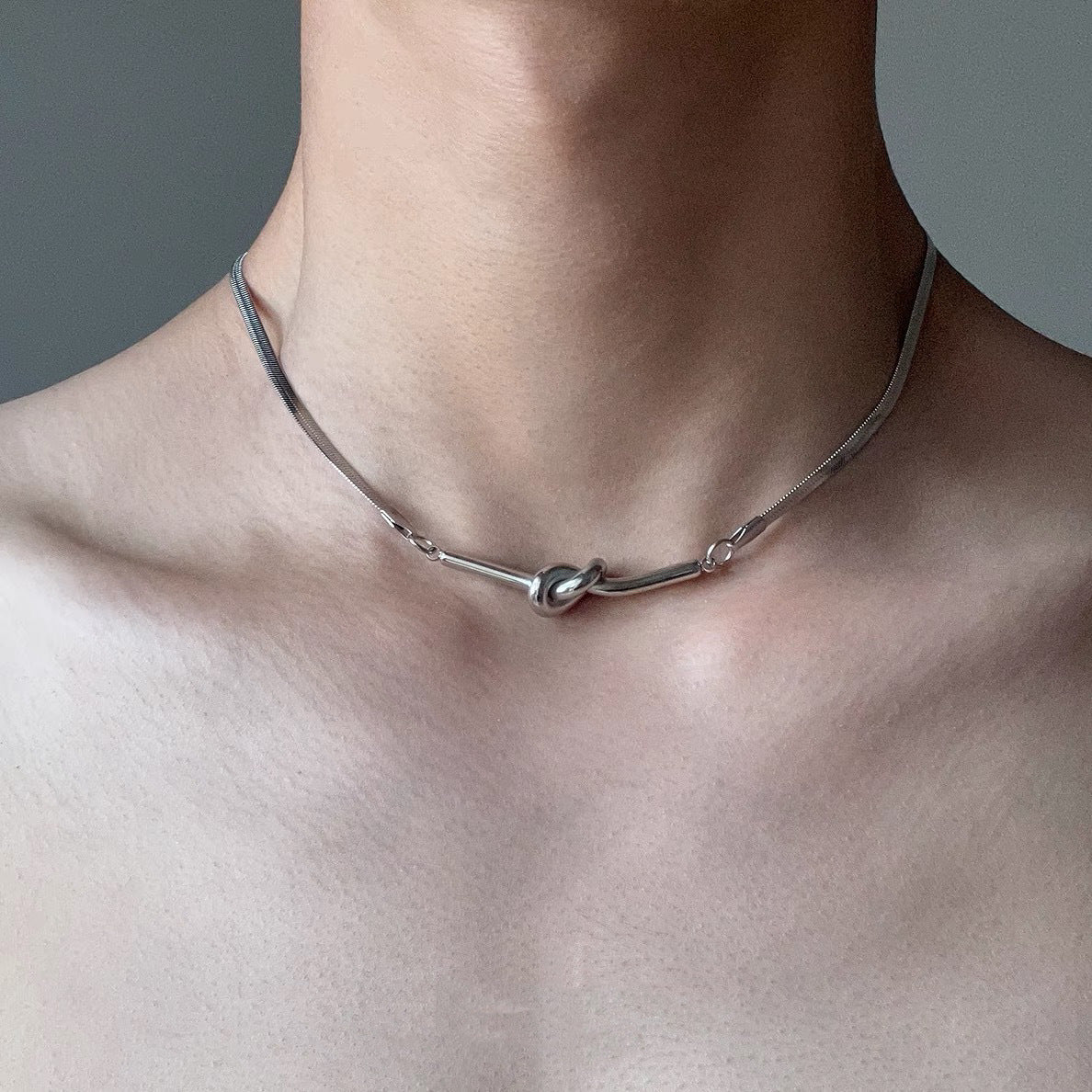 Knotted Interesting Snake Bone Chain Short