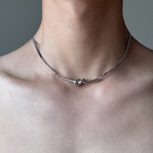 Knotted Interesting Snake Bone Chain Short