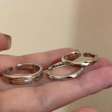Three-piece silver plain ring