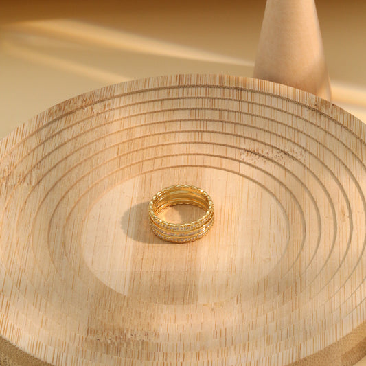 Lace inlaid zircon ring