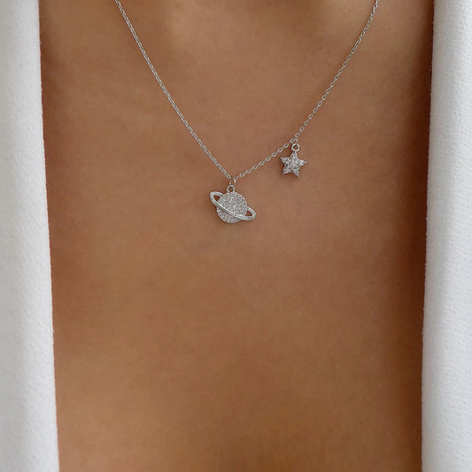 Star Moon Microcosmic Necklace