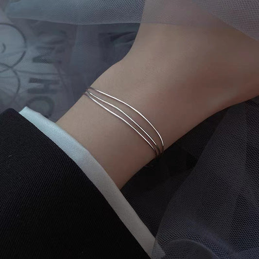 925 silver plated snake bone bracelet