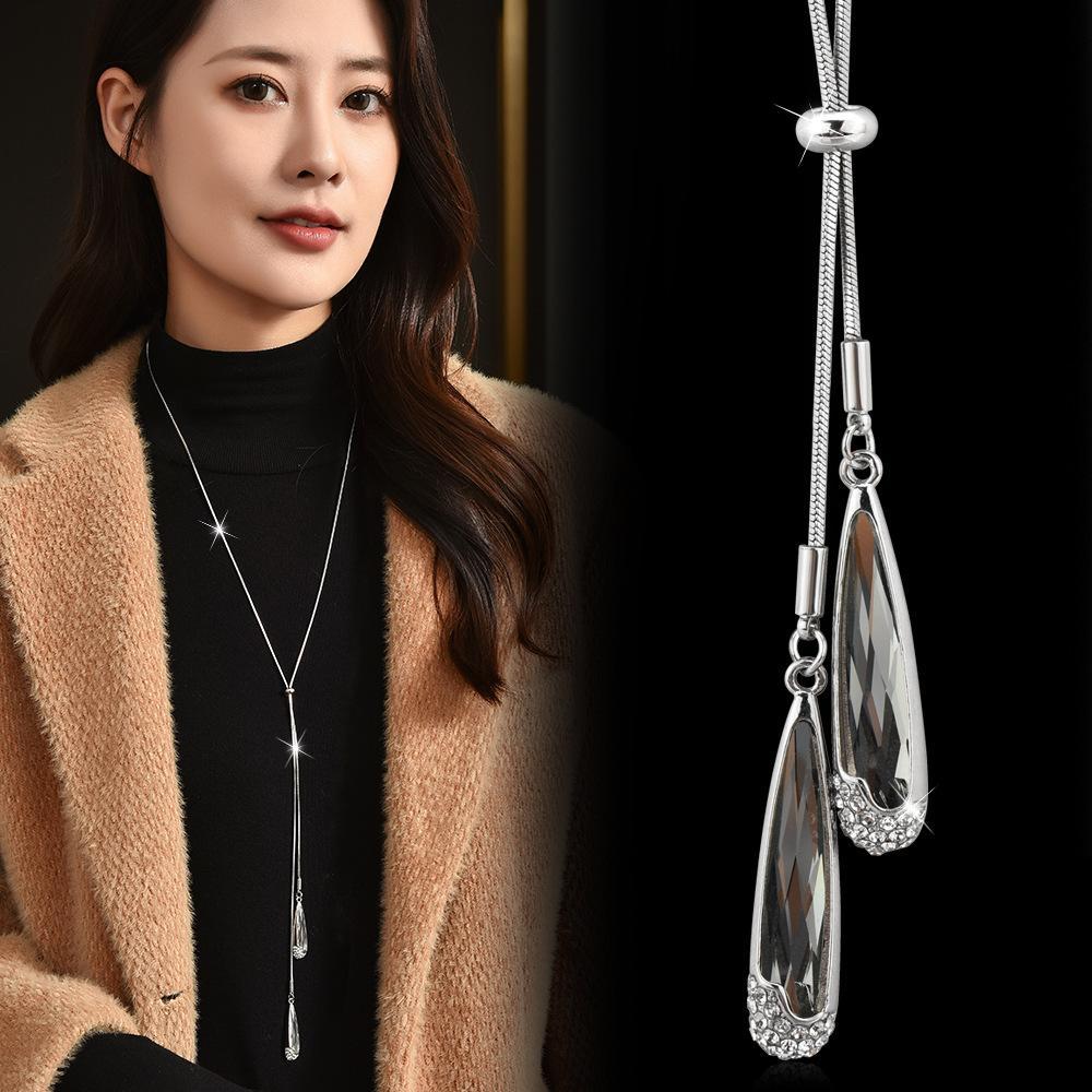 Teardrop Necklace Long Pull-Out Necklace