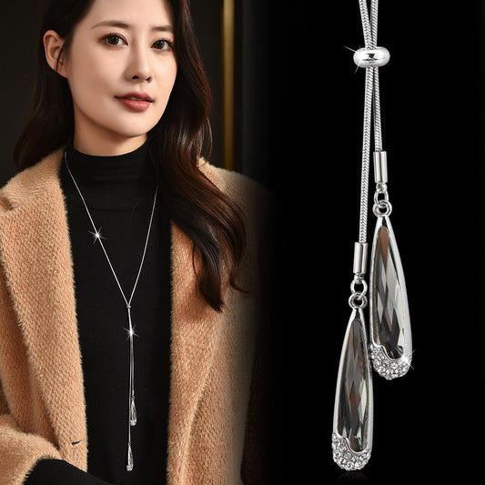 Teardrop Necklace Long Pull-Out Necklace