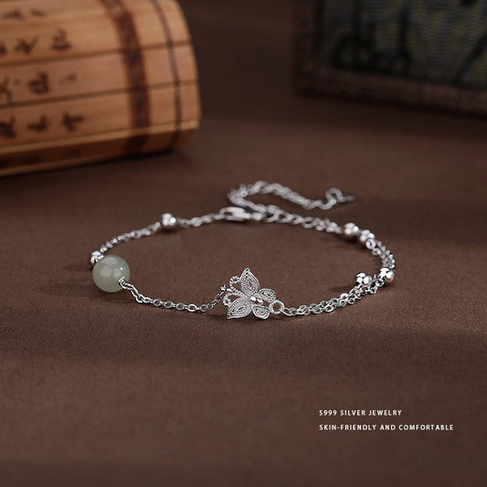 New Chinese style Hetian jade butterfly bracelet