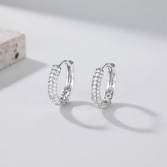 S925 silver starry sky hoop earrings