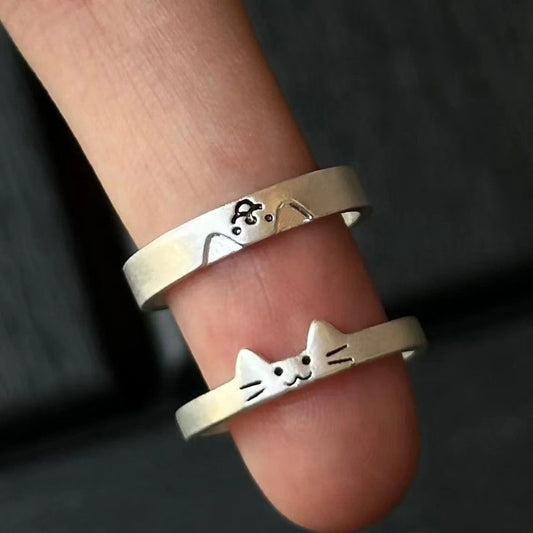 Cat and Puppy Couple Rings