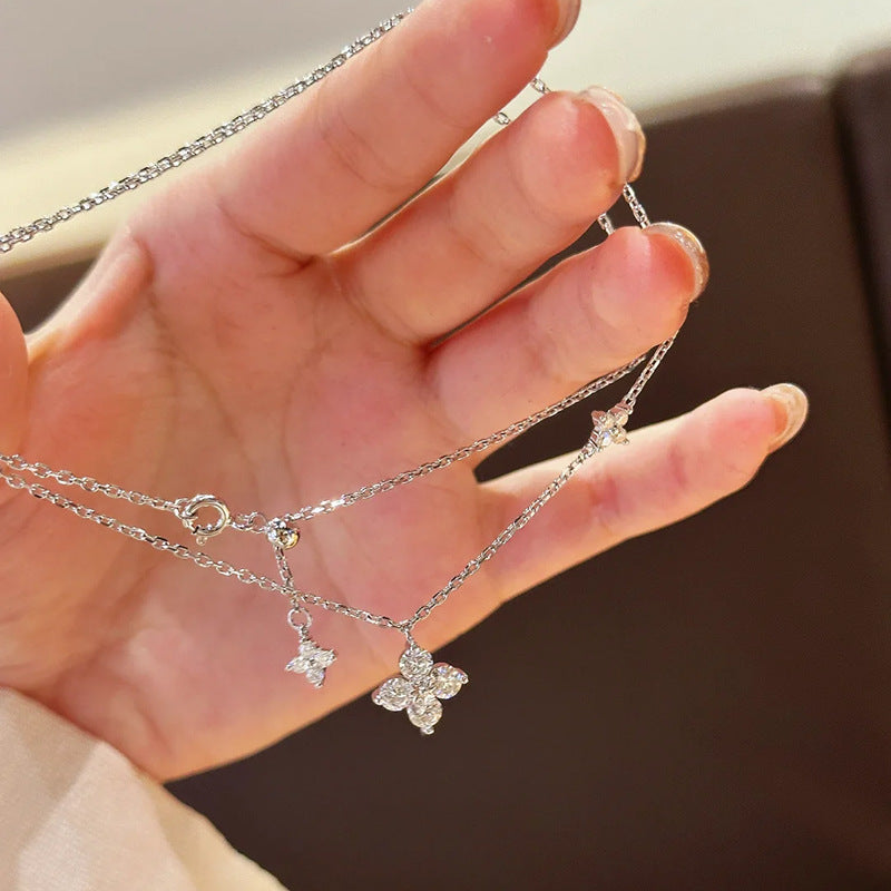 Double Clover Diamond Necklace