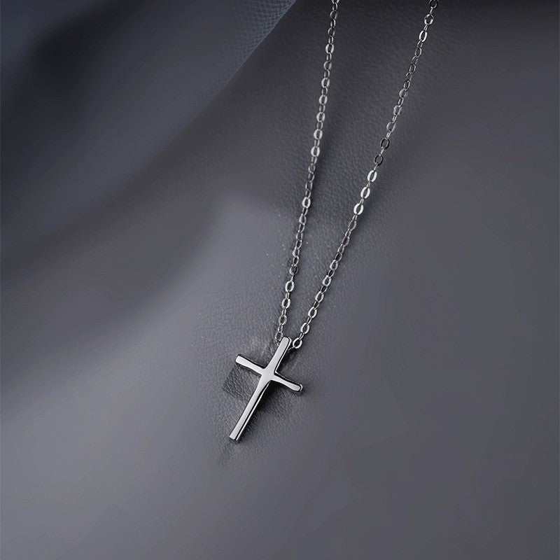 Small cross pendant clavicle necklace
