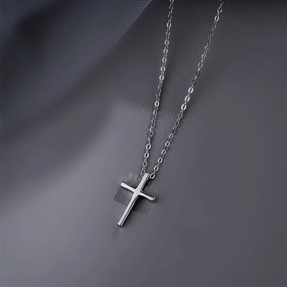Small cross pendant clavicle necklace