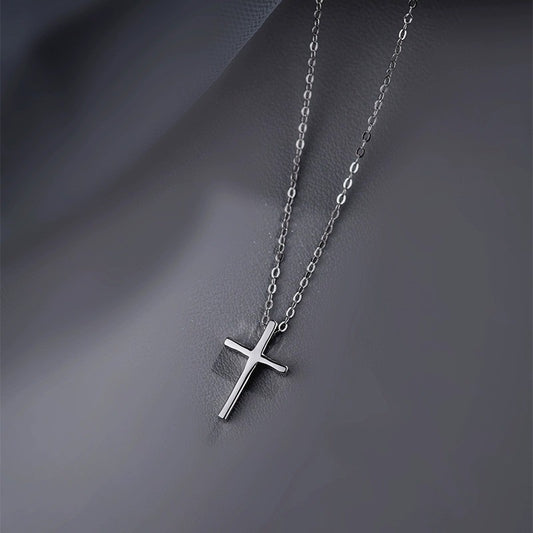 Small cross pendant clavicle necklace