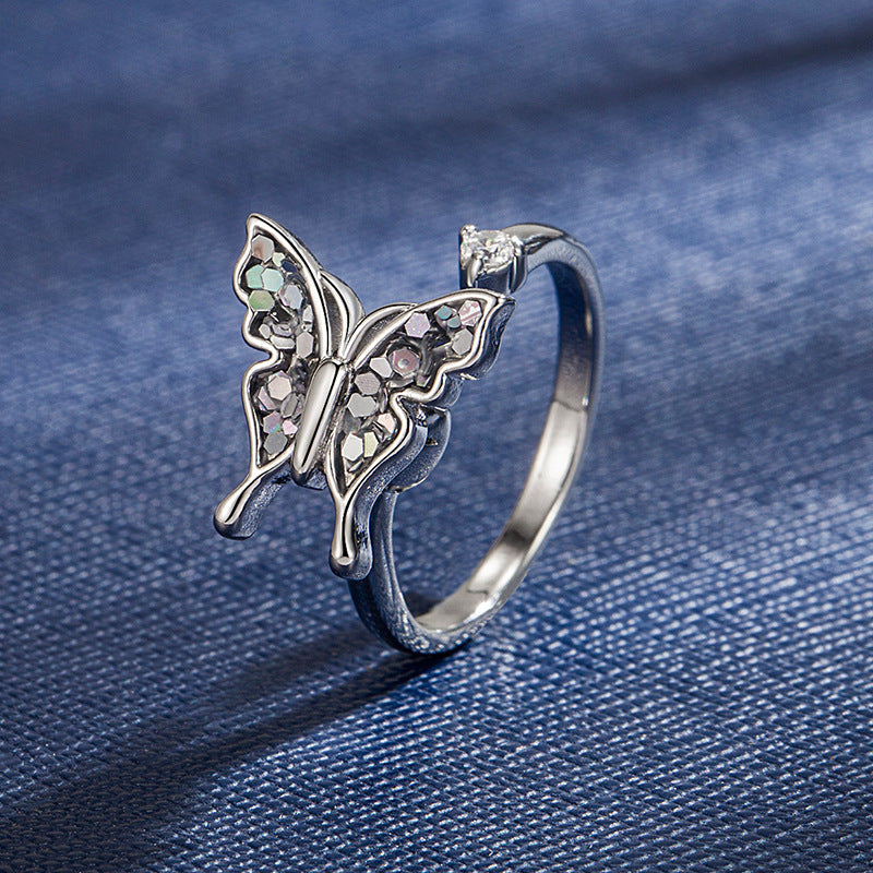 Copper plated gold butterfly ring