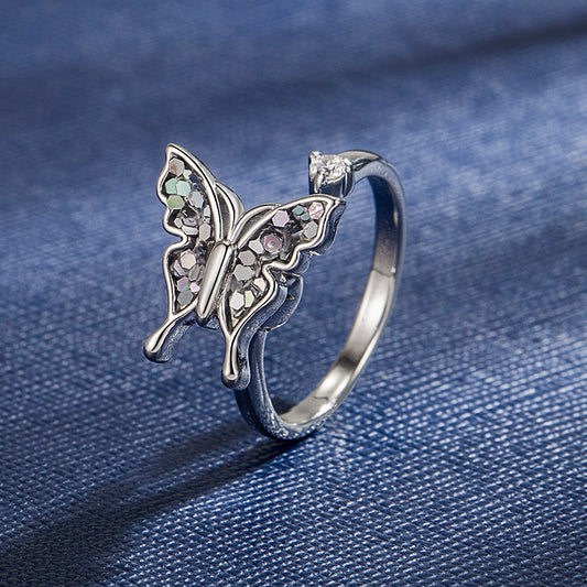 Copper plated gold butterfly ring