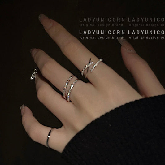 Light luxury zircon open ring