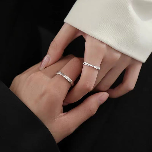 925 silver-plated star sea couple ring