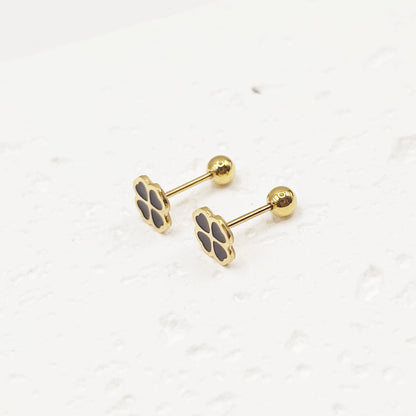 Titanium steel four-leaf clover earrings