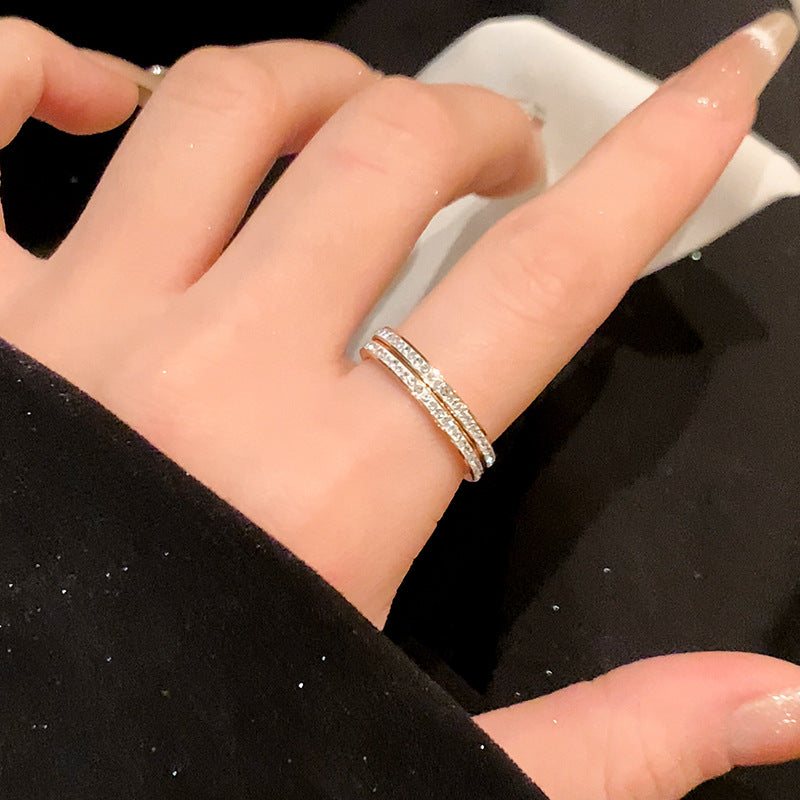 Ultra-thin sparkling plain ring
