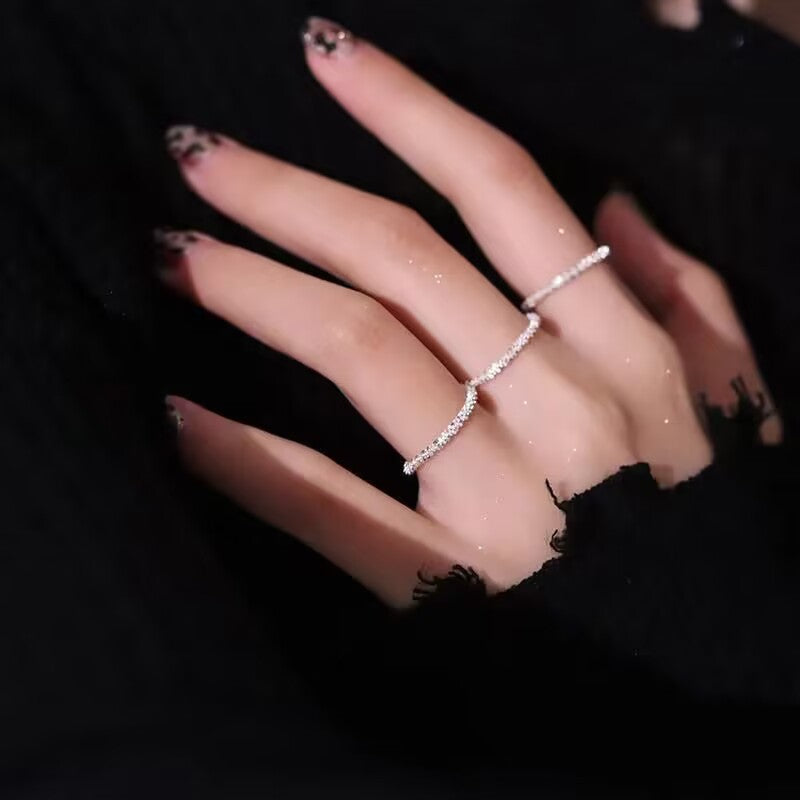 Sparkling silver ring for women