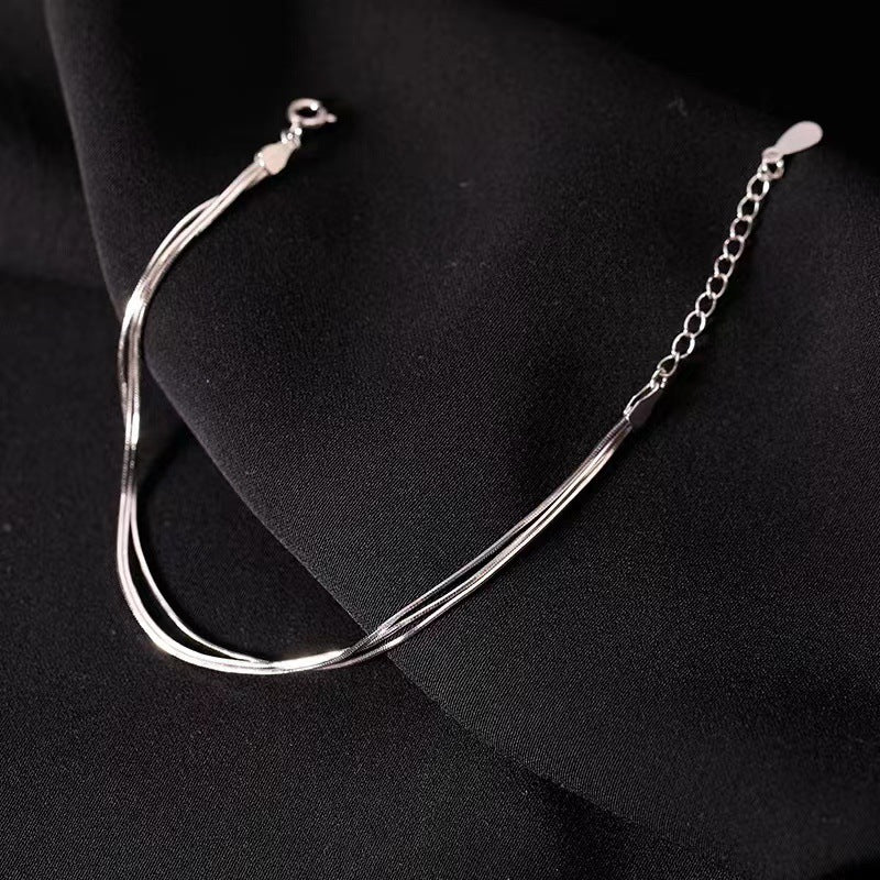 925 silver plated snake bone bracelet