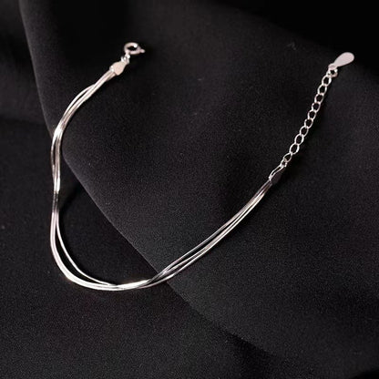 925 silver plated snake bone bracelet