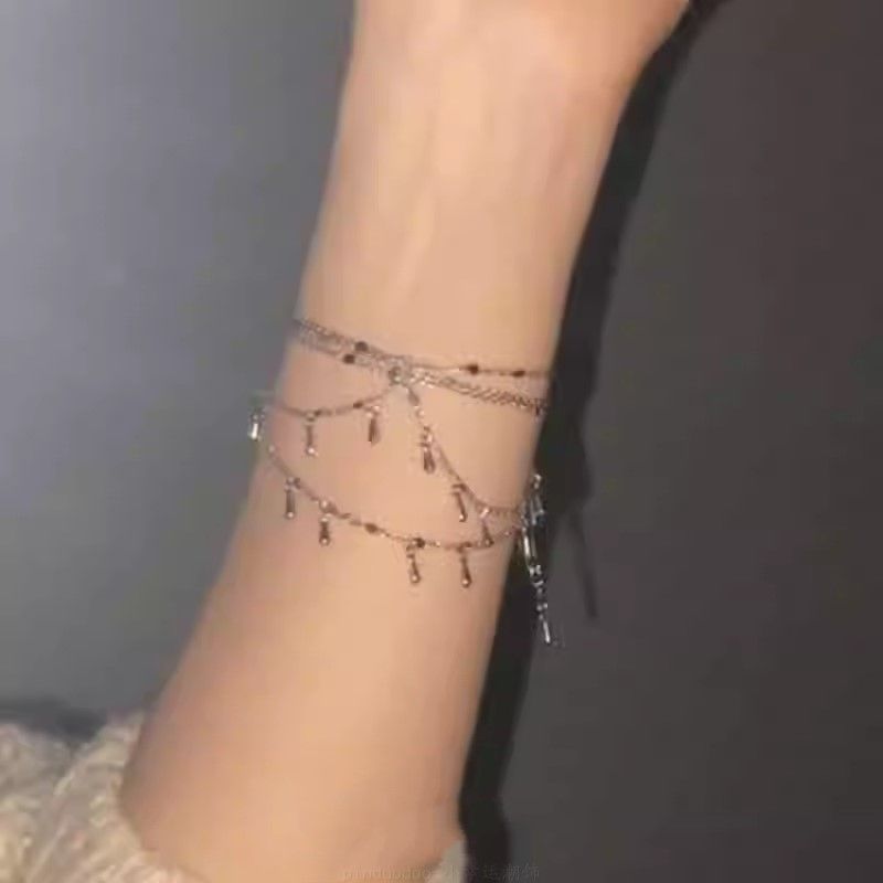 Korean multi-layered water drop tassel bracelet