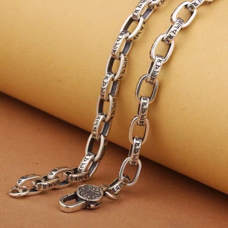 Ethnic style six-syllable mantra vajra necklace