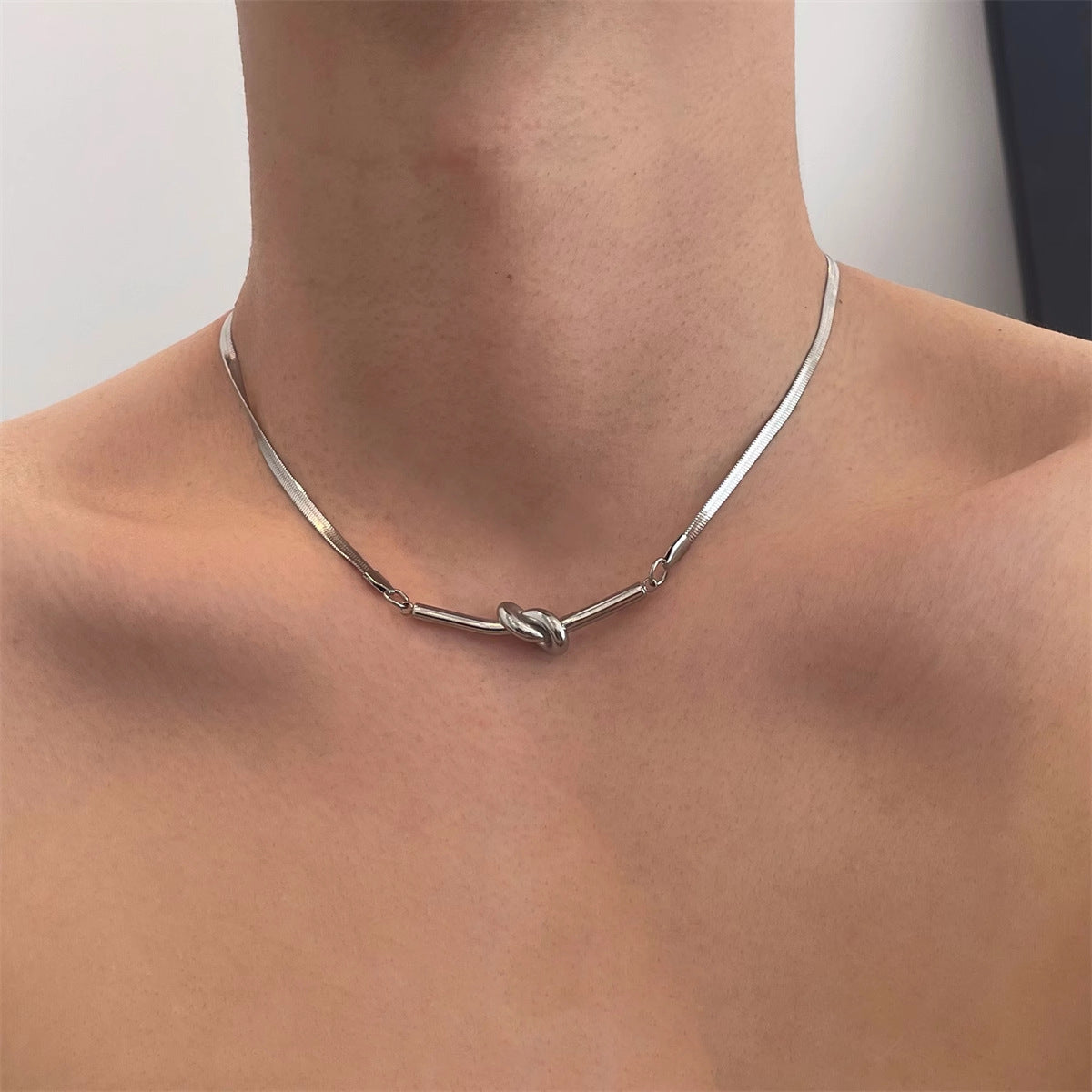 Knotted Interesting Snake Bone Chain Short
