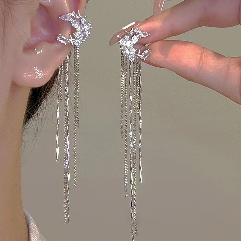 Zircon Star Moon Earrings