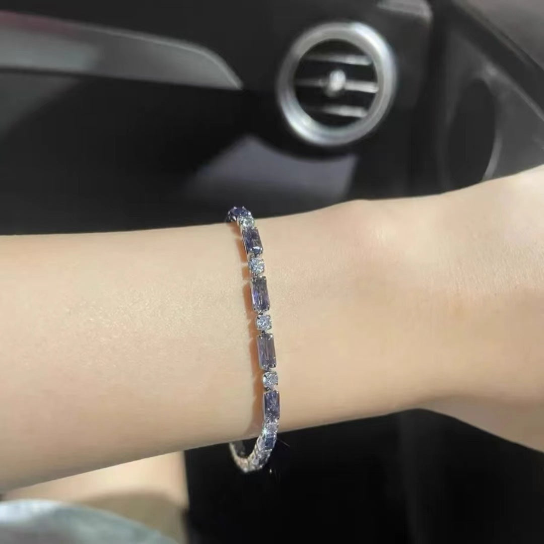 Purple Copper Alloy Zircon Bracelet