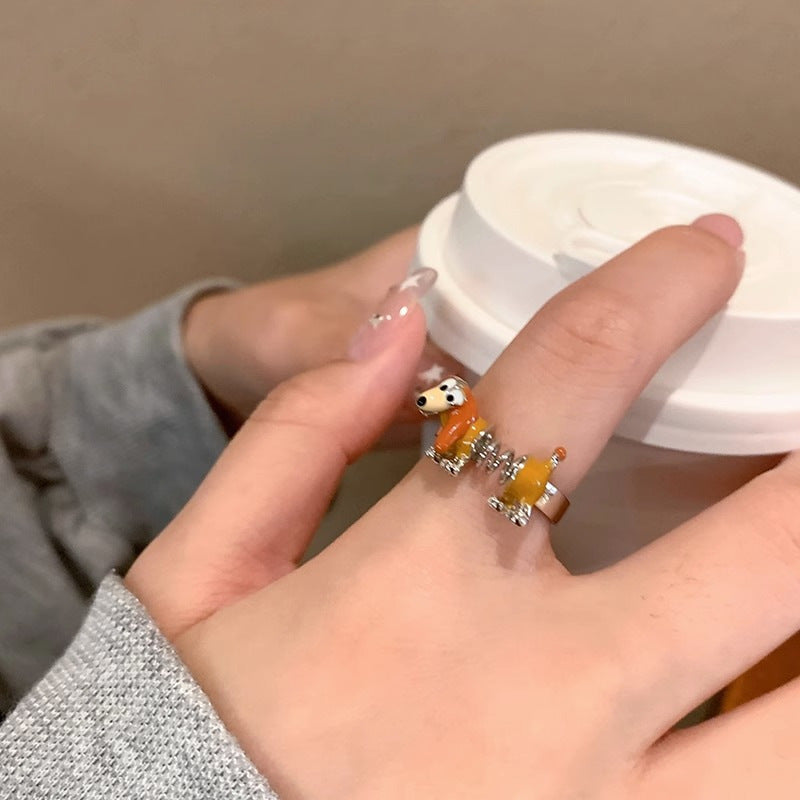 Cute puppy animal shape ring
