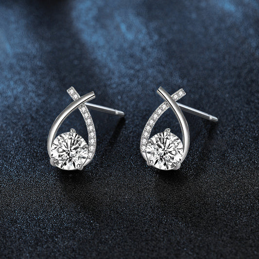 Moissanite 925 sterling silver earrings