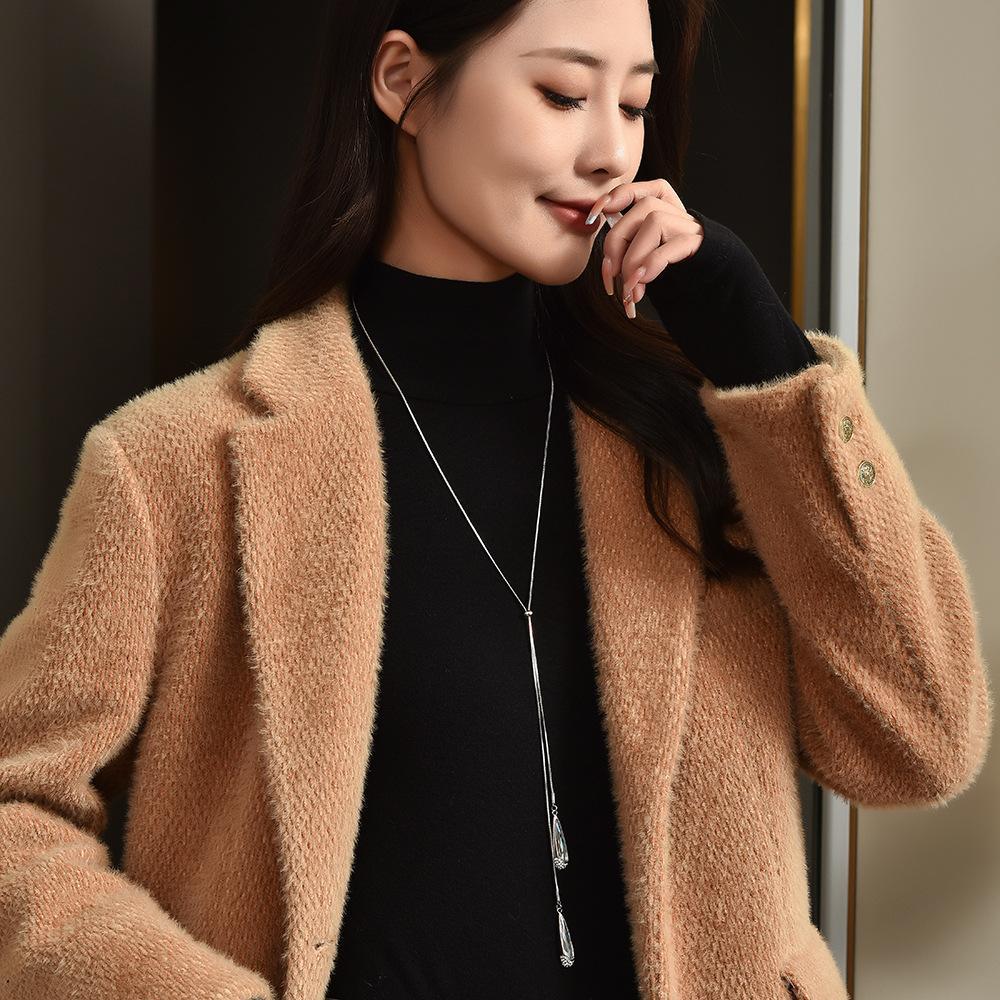 Teardrop Necklace Long Pull-Out Necklace