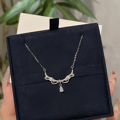 Silver Lace Princess Fantasy Tassel Drop Necklace