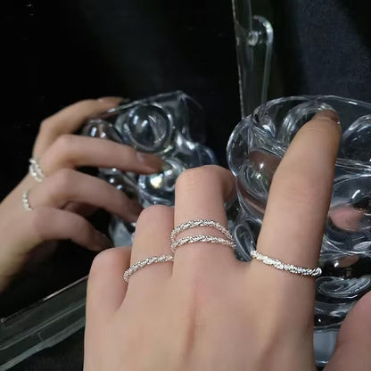 Sparkling silver ring for women