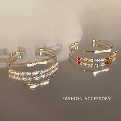 A Thousand-dollar Atmosphere Sparkling Bow Micro-Inlaid Zircon Bracelet
