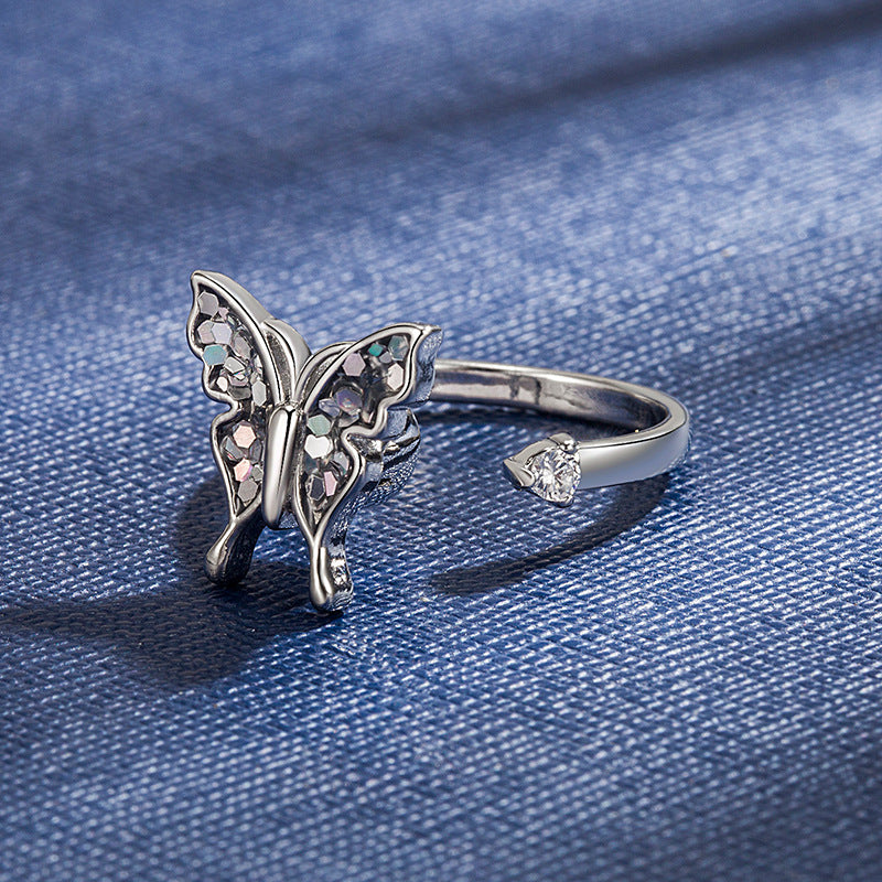 Copper plated gold butterfly ring