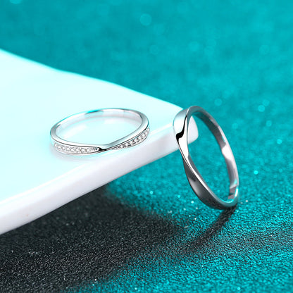 925 sterling silver couple ring moissanite ring