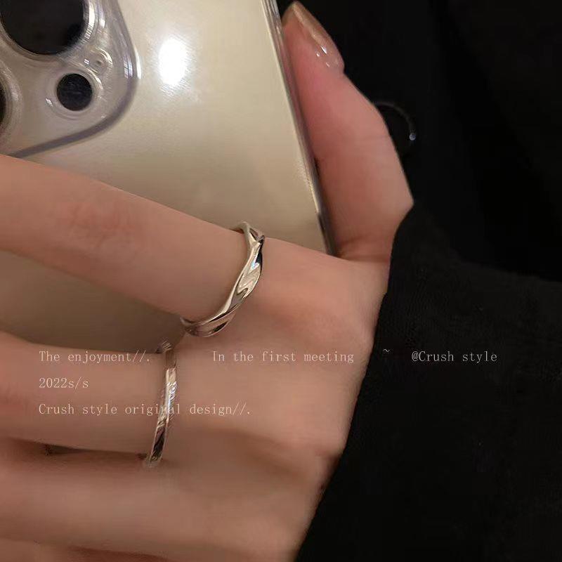 Three-piece silver plain ring