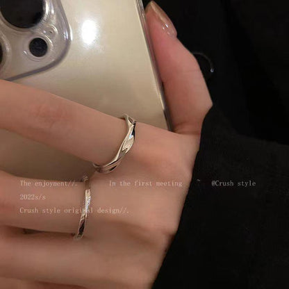 Three-piece silver plain ring