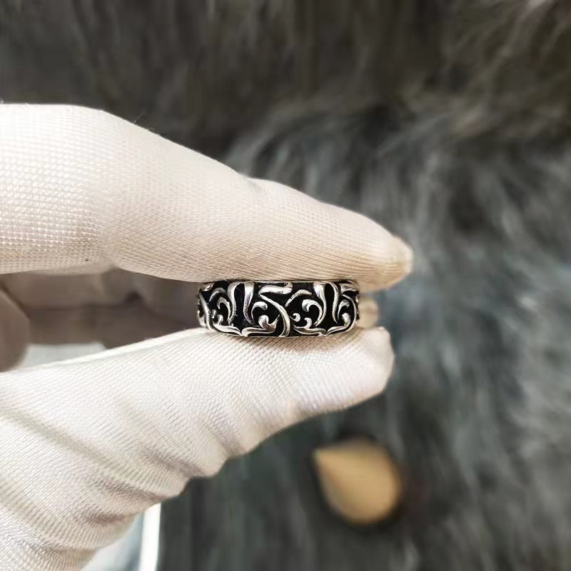 Kroko Heart Personalized Cross Ring