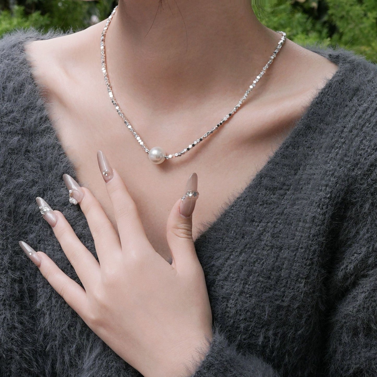 Silver Shijia Pearl Necklace