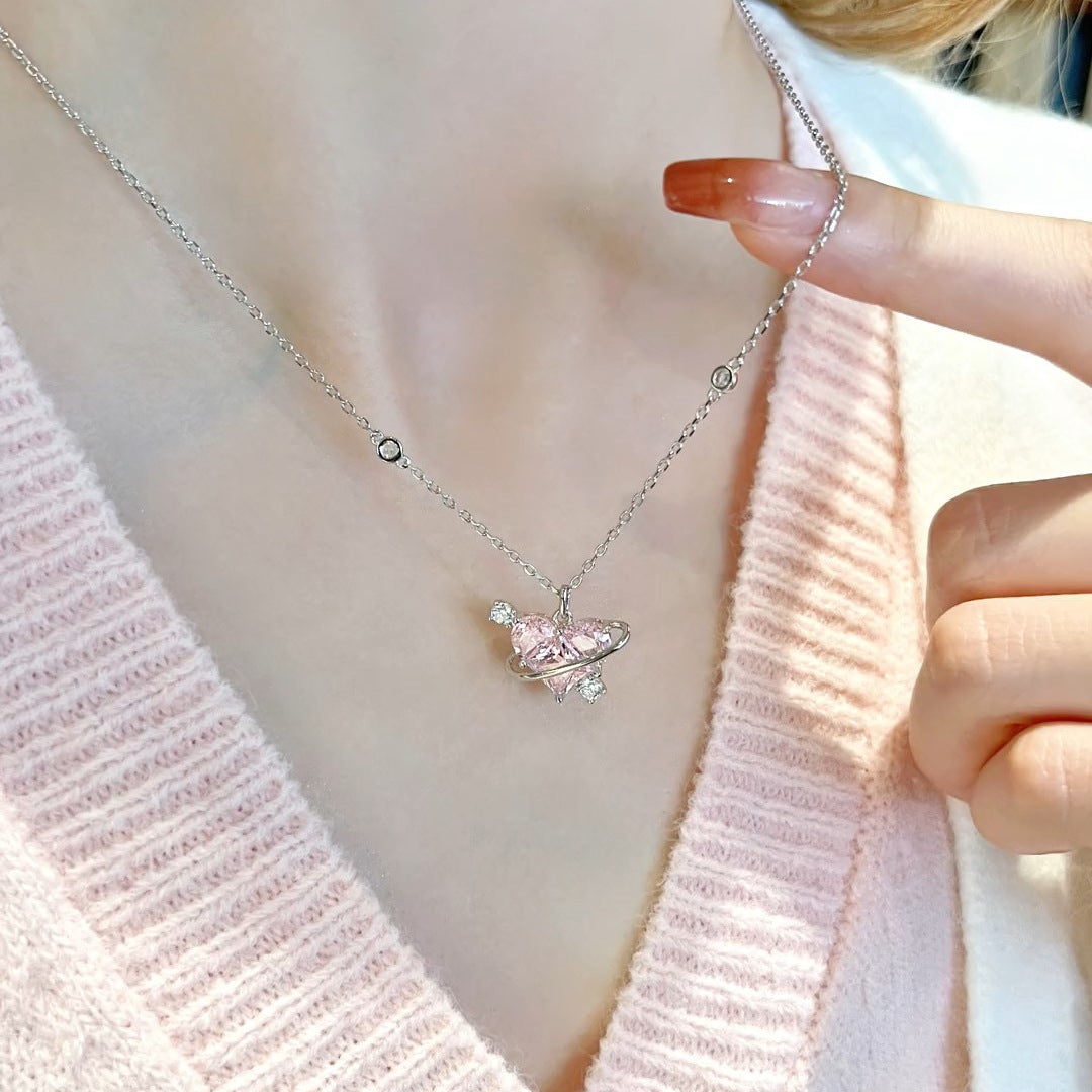 Sweetheart Girl Love Planet Necklace