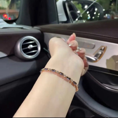 Purple Copper Alloy Zircon Bracelet