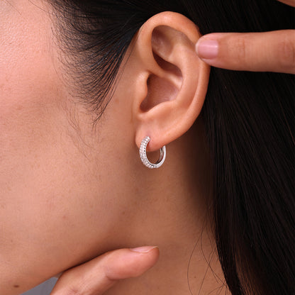 S925 silver starry sky hoop earrings