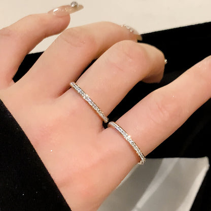Ultra-thin sparkling plain ring
