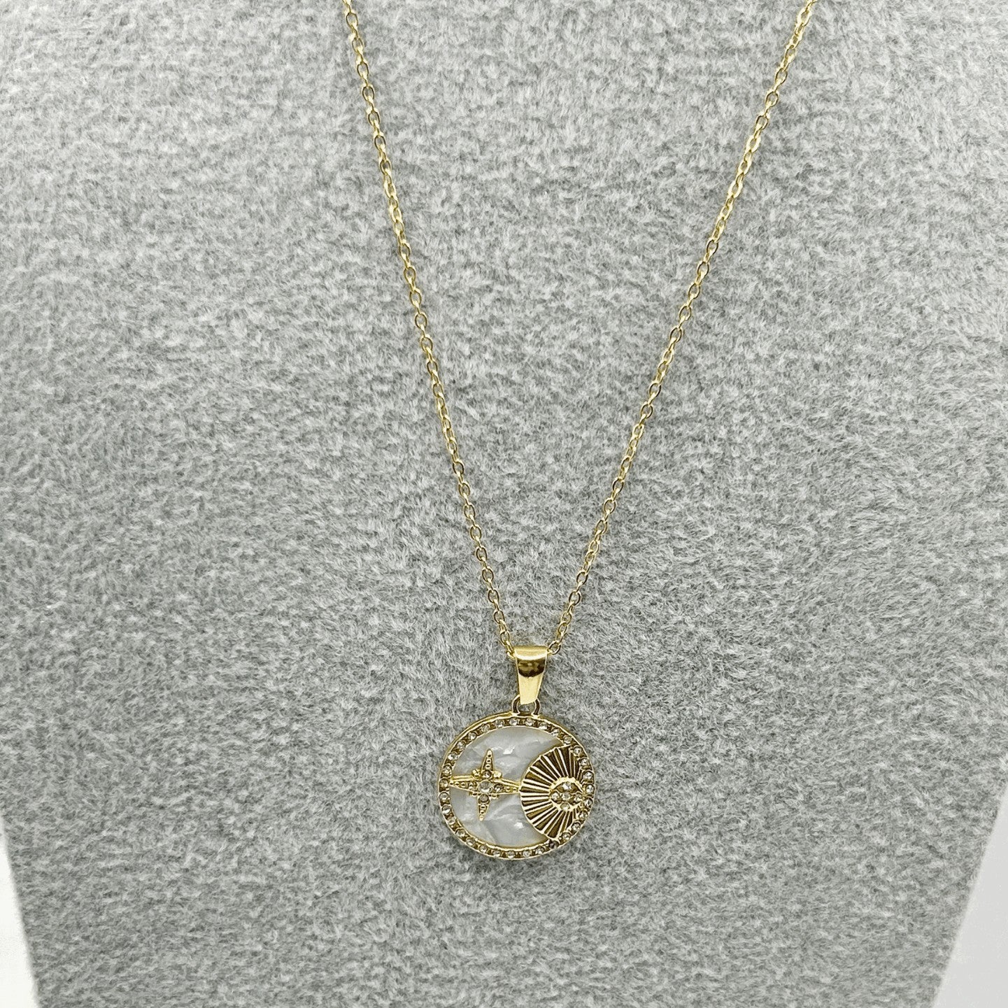 Sun, Moon, Star, Shell Pendant Necklace