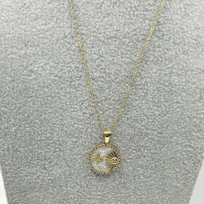 Sun, Moon, Star, Shell Pendant Necklace