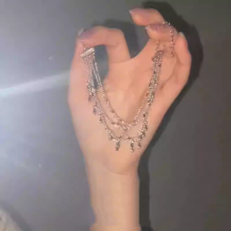 Korean multi-layered water drop tassel bracelet